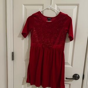 George Red Kids Formal Velvet-Like Dress